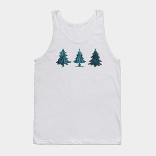 Three cool textured teal Christmas trees (Happy Holidays!) Tank Top